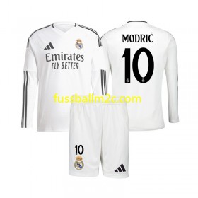 Fußballtrikots Real Madrid Luka Modrić 10 Kinder Heim Trikotsatz 2024-2025 Langarm